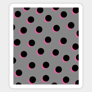 Pink, Grey and Black Polka Dots Spots Sticker